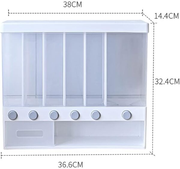 10KG Food container Wall Mount Divided Rice Cereal Dispenser - Image 6