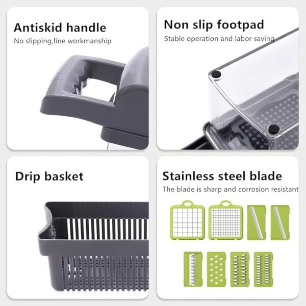 14 in 1 Vegetable Chopper Veggie Slicer Good Quality Big Size - Image 7