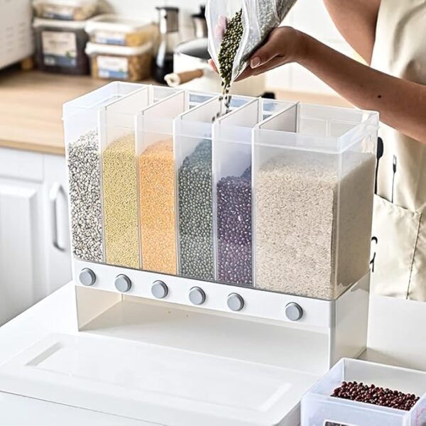 10KG Food container Wall Mount Divided Rice Cereal Dispenser - Image 10