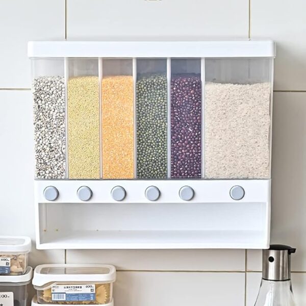 10KG Food container Wall Mount Divided Rice Cereal Dispenser - Image 7