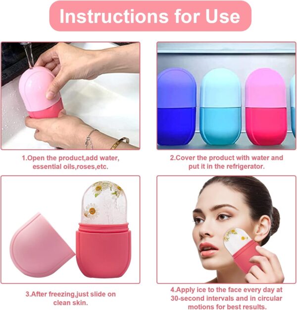 Ice Roller for Face and Eye, Silicone Ice Mold Face Massage, Facial Beauty Ice Roller Skin Care Tools. - Image 2