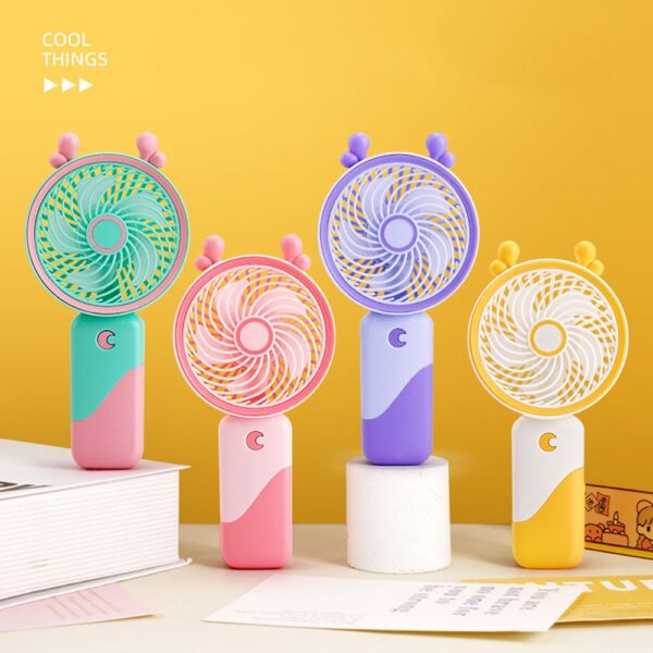 Rechargeable Mini Handy Rabbit Style Fan with 3 Speed Settings