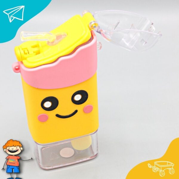 300ml Cute Plastic Cup Cartoon Ice-cream Shape Students Convenient Water Cup With Rope Straw Double-layer Sports Cup Drinkware, - Image 5