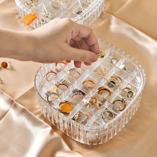 Elegant Transparent Crystal Portable Jewellery Box, Single Layer - Image 4