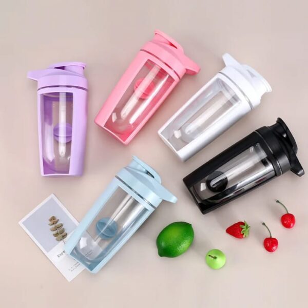 500ml Sport Shaker Bottle with Lid Flip Cover Precise Scale Leak-proof Protein Shakes Water.