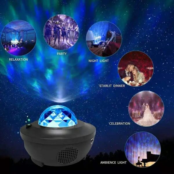 Starry Projector Galaxy Night Light with Ocean Wave Music Speaker.