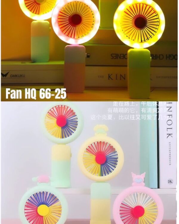 Rechargeable Handy 🌈 Sharp Lightening Effect Fan with 2 Speed Control (Mix/Random colour) - Image 2