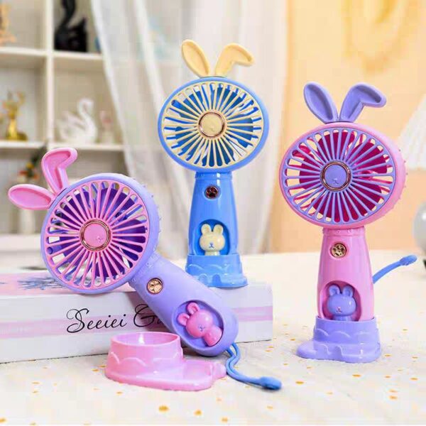 Rechargeable Mini Handy Rabbit Style Fan with 3 Speed Settings