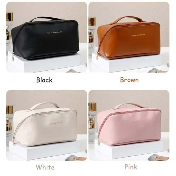 Leather Cosmetic Pouch. (Black, brown & White) Available Colours. - Image 4