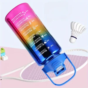 3pcs Gradient Portable Water Bottle Set with Straw - Leakproof- Perfect for Outdoor Activities & Running - BPA Free & Durable.