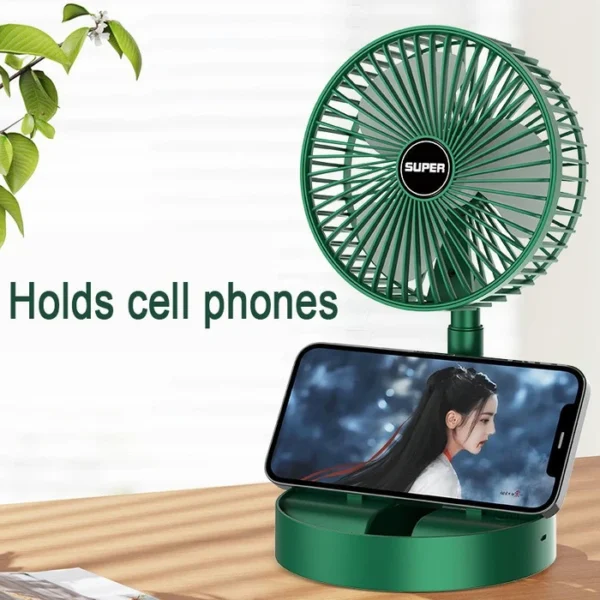 A USB rechargeable mini fan that is foldable and portable, featuring a telescopic design - Image 6