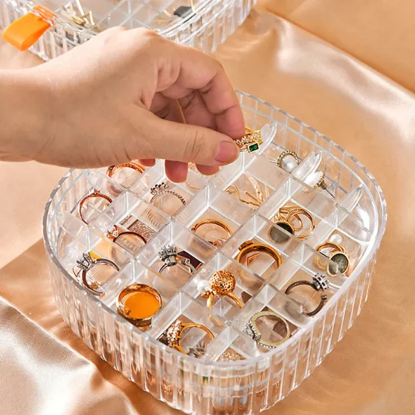 Elegant Transparent Crystal Portable Jewellery Box, Single Layer - Image 10