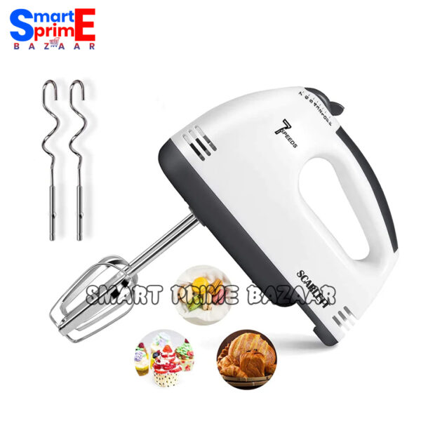 Scarlet Electrical Hand Mixer and Egg Beater, 7-Speed Stainless Steel