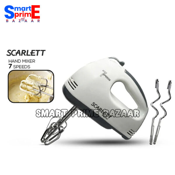 Scarlet Electrical Hand Mixer and Egg Beater, 7-Speed Stainless Steel - Image 5