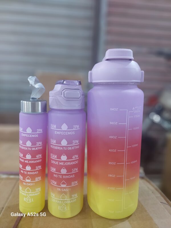 High Quality 3PCS Motivational Water Bottle Set With Stickers & Straws. - Image 7