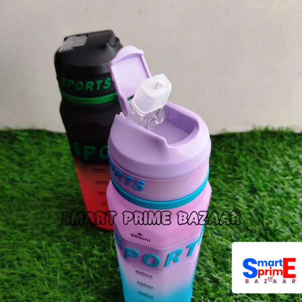 900 ML Plastic Sports Bottle, High Quality. Random Colour. - Image 5