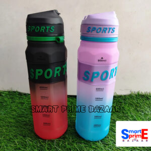 900 ML Plastic Sports Bottle, High Quality. Random Colour.